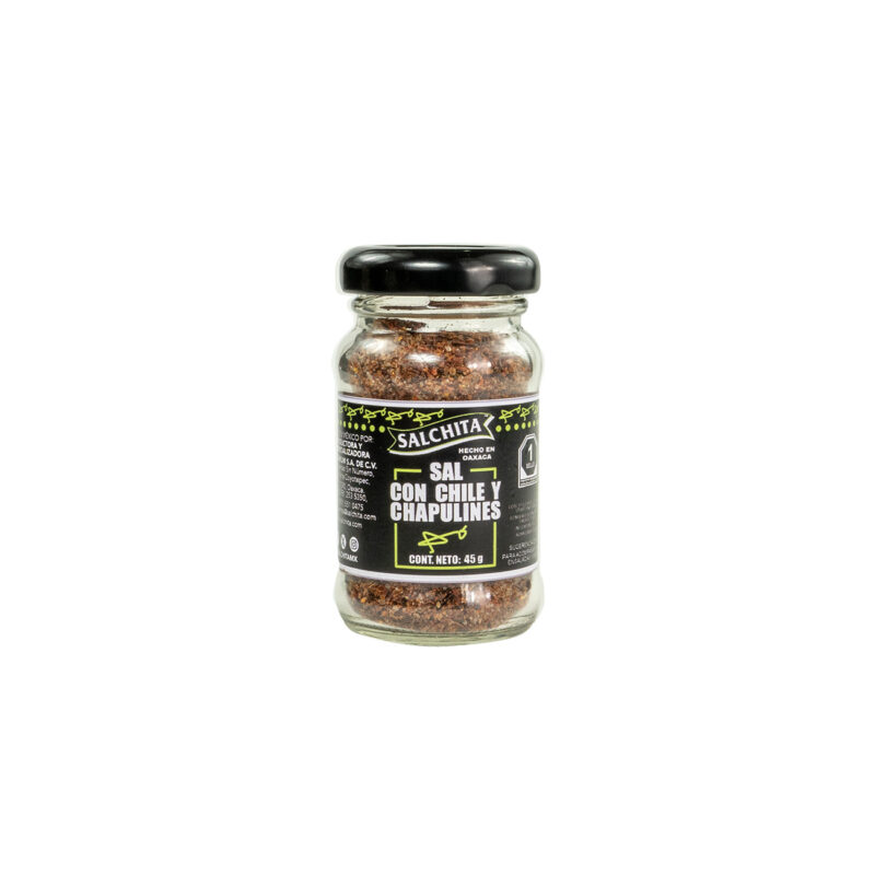SALCHITA Sal con chile y chapulines